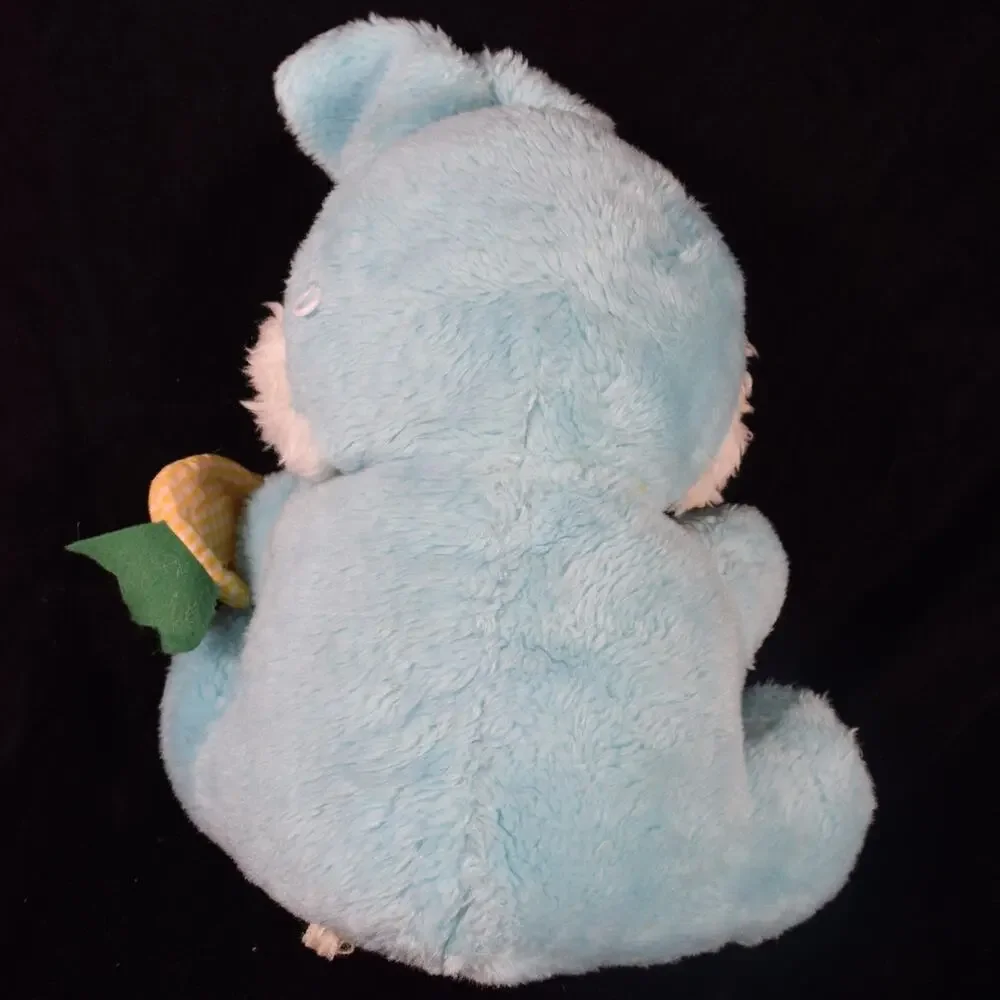 Vintage Plush Blue Easter Bunny Gingham Accents 18